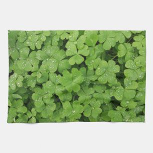 Grüner frischer Shamrock, glücklicher St. Patricks Geschirrtuch