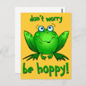 Grüner Frog Dont Besorgnis Be Hoppy Postkarten (Vorne/Hinten)