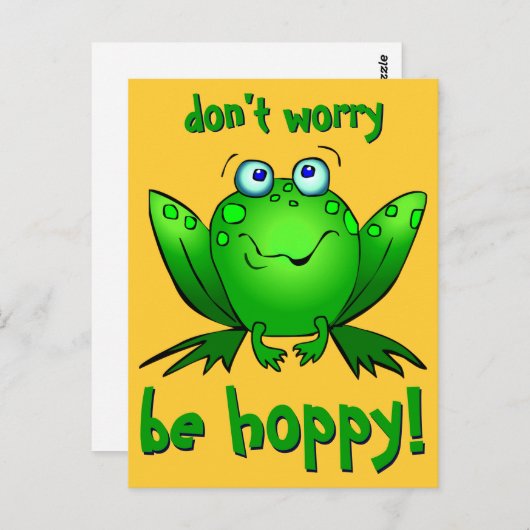 Grüner Frog Dont Besorgnis Be Hoppy Postkarten (Vorne/Hinten)