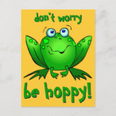Grüner Frog Dont Besorgnis Be Hoppy Postkarten (Vorderseite)