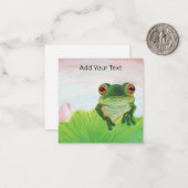 Grüner Frog Entspannend Personalisiert Mitteilungskarte (Vorderseite/Rückseite Beispiel)
