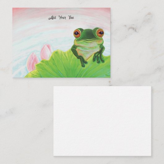Grüner Frog Entspannend Personalisiert Mitteilungskarte (Vorne/Hinten)