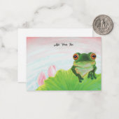 Grüner Frog Entspannend Personalisiert Mitteilungskarte (Vorderseite/Rückseite Beispiel)