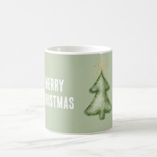 Grüner Frohe Weihnachtsbaum Kaffeetasse (Mittel)