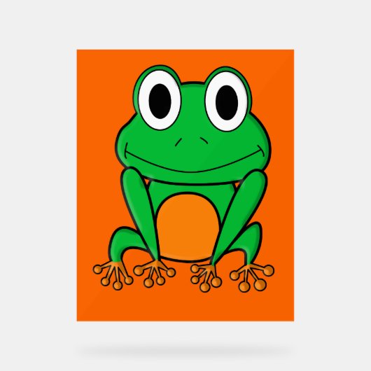 Grüner Frosch Acrylschild (Vorderseite)