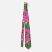 Grüner Frosch Amphibientiere Rosa Glitzer Krawatte (Rückseite)