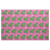 Grüner Frosch Amphibientiere Rosa Glitzer Stoff (Yard (91,4 cm))