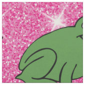 Grüner Frosch Amphibientiere Rosa Glitzer Stoff (Nahaufnahme)