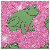 Grüner Frosch Amphibientiere Rosa Glitzer Stoff (Muster)