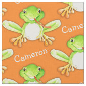 Grüner Frosch Aquarellkunst Stoff (Nahaufnahme)