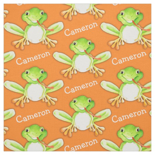 Grüner Frosch Aquarellkunst Stoff (Muster)