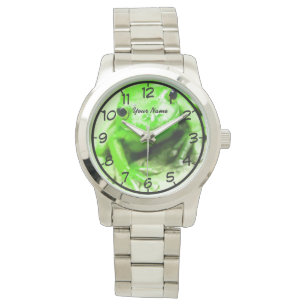 grüner Frosch Armbanduhr