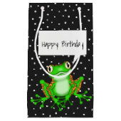 Grüner Frosch auf Button Dots Kleine Geschenktüte (Vorderseite)