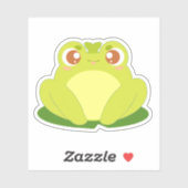 Grüner Frosch auf der Blätter Aufkleber (Blatt)