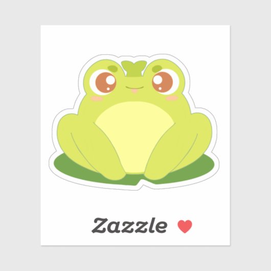 Grüner Frosch auf der Blätter Aufkleber (Blatt)