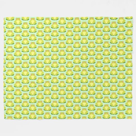 Grüner Frosch auf der Blätter Fleecedecke (Vorderseite (Horizontal))