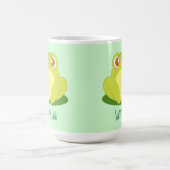 Grüner Frosch auf der Blätter Kaffeetasse (Mittel)