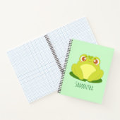 Grüner Frosch auf der Blätter Notizblock (Innenseite)