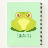 Grüner Frosch auf der Blätter Notizblock (Rückseite)