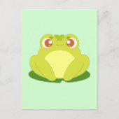 Grüner Frosch auf der Blätter Postkarte (Vorderseite)