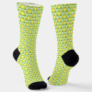 Grüner Frosch auf der Blätter Socken