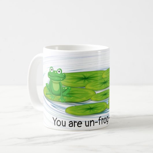 Grüner Frosch auf der Lilie Kaffeetasse (Vorderseite Links)