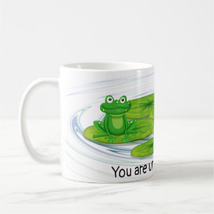 Grüner Frosch auf der Lilie Kaffeetasse