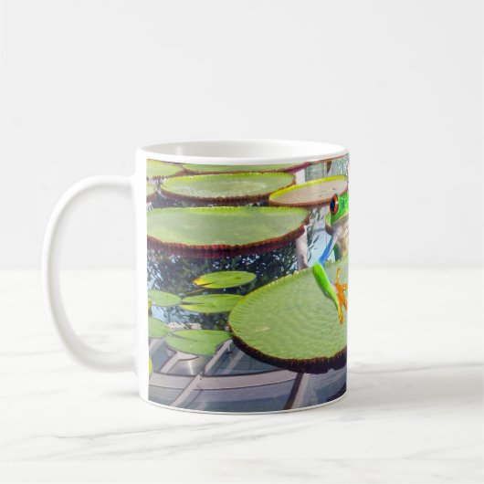 Grüner Frosch auf der Lily Pad, Kaffeetasse (Links)