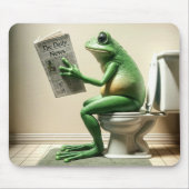 Grüner Frosch auf einer Toilette Mousepad (Vorne)
