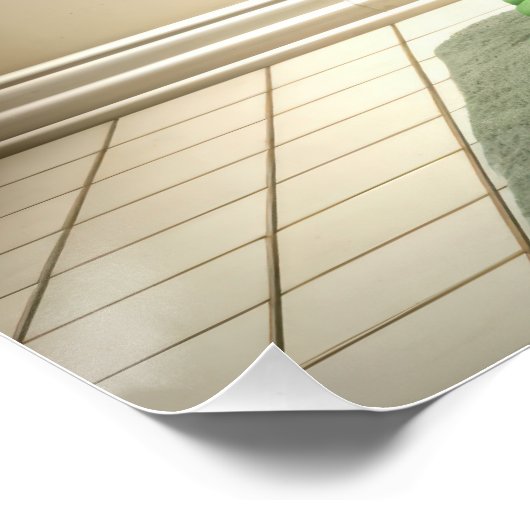 Grüner Frosch auf einer Toilette Poster (Ecke)