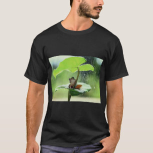 Grüner Frosch auf Leaf-Natur-T-Shirt T-Shirt