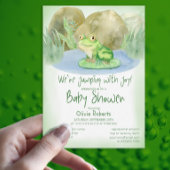 Grüner Frosch auf Lily Pad Babydusche Einladung