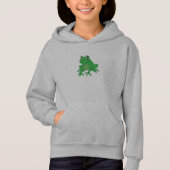 Grüner Frosch auf Pullover Hoodie (Vorderseite)