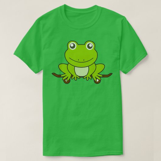 Grüner Frosch auf Skateboard Funny Animal T-Shirt (Design vorne)