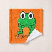 Grüner Frosch Badhandtuch Set (Waschlappen)