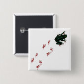 Grüner Frosch-Blut-Abdrücke Goth Amphibie Button (Vorne & Hinten)