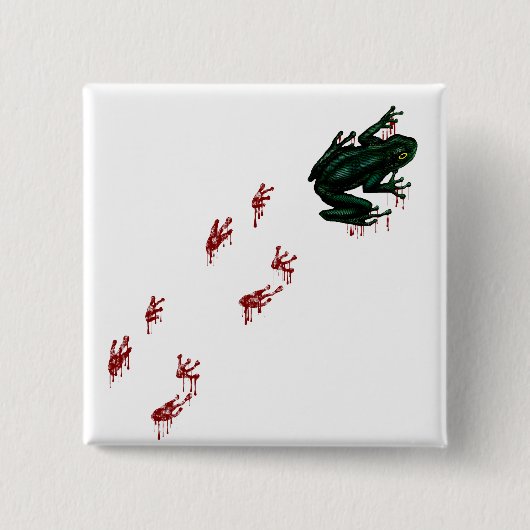 Grüner Frosch-Blut-Abdrücke Goth Amphibie Button (Vorderseite)
