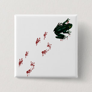 Grüner Frosch-Blut-Abdrücke Goth Amphibie Button