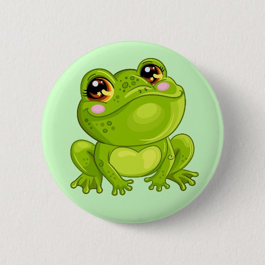 Grüner Frosch Button (Vorderseite)