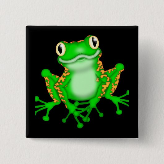 Grüner Frosch Button (Vorderseite)