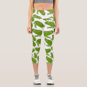 Grüner Frosch Capri Leggings (Vorderseite)