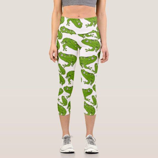Grüner Frosch Capri Leggings (Vorderseite)