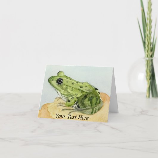 Grüner Frosch Dankeskarte (Vorderseite)