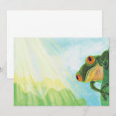 Grüner Frosch, der Sonnenstrahlen fängt Einladung (Vorne/Hinten)