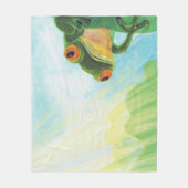 Grüner Frosch, der Sonnenstrahlen fängt Fleecedecke (Vorderseite)