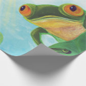 Grüner Frosch, der Sonnenstrahlen fängt Geschenkpapier (Ecke)