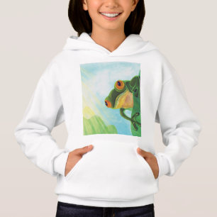 Grüner Frosch, der Sonnenstrahlen fängt Hoodie