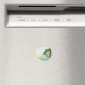 Grüner Frosch, der Sonnenstrahlen fängt Magnet (In Situ (Geschirrspüler))