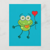 Grüner Frosch, der wütend in Liebe fällt Postkarte (Vorderseite)