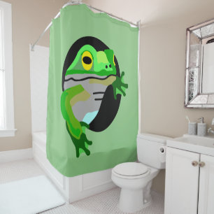 Grüner Frosch Duschvorhang
